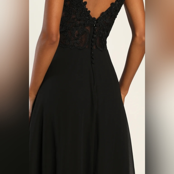 Romantic Ways Black Lace Button Back Maxi Dress - Picture 5 of 5